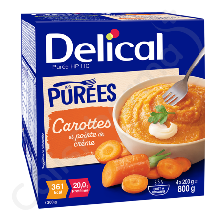 Delical Purée HP HC Wortelen - 4x200 g