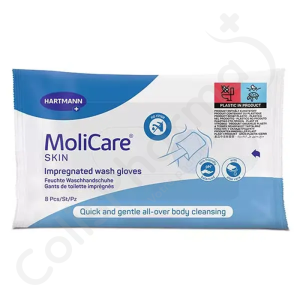 Molicare Skin Gants de Toilette Imprégnés - 8 gants imprégnés