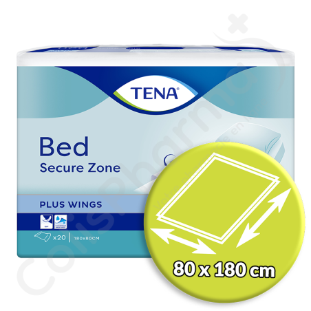 Tena Bed Plus Bordable 80 x 180 cm - 20 onderleggers met instopstroken