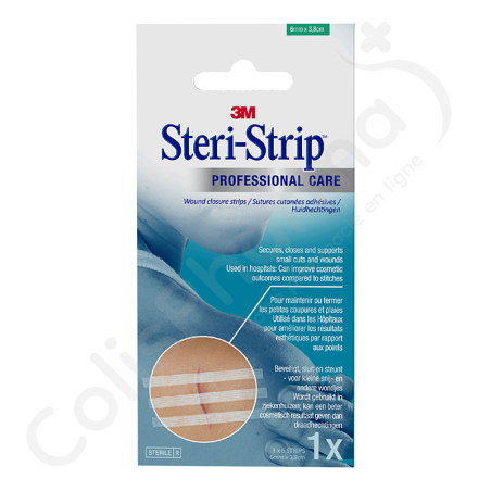 Steri-Strip 3M Professional Care 6 mm x 3,8 cm - 6 strips de sutures adhésives