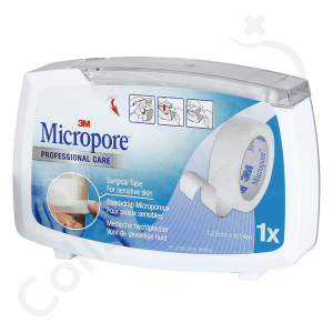 Micropore 3M Dévidoir - Sparadrap microporeux - 1,25 cm x 9,14 m