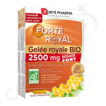 Gelée Royale Bio 2500 mg - 20 ampoules