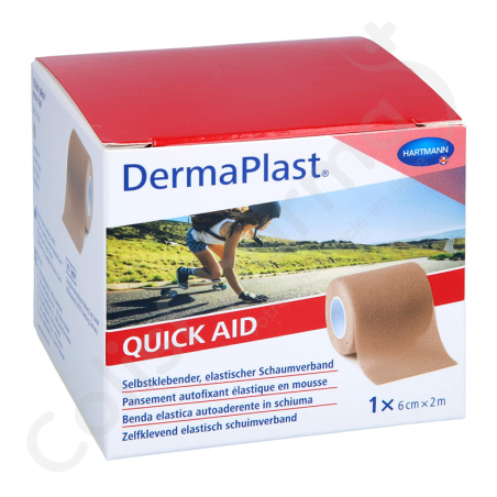 DermaPlast Quick Aid Pansement Beige 6 cm x 2 m - 1 rouleau