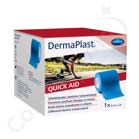 DermaPlast Quick Aid Pansement Bleu 6 cm x 2 m - 1 rouleau