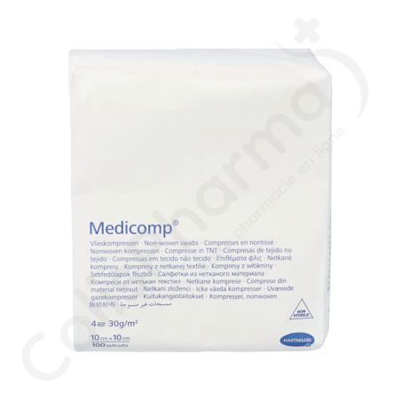 Medicomp 10 cm x 10 cm 4 Plis Non-Stérile - 100 pièces