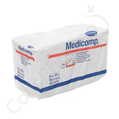 Medicomp 10 cm x 20 cm 4 Plis Non-Stérile - 100 pièces