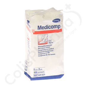 Medicomp 5 cm x 5 cm 4 Plis Non-Stérile - 100 pièces