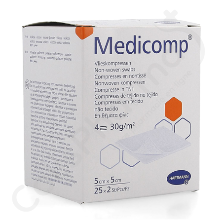 Medicomp 5 cm x 5 cm 4 Lagen Steriel - 25 x 2 stuks