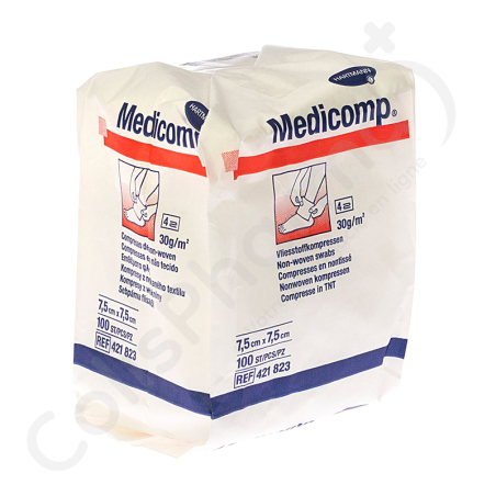 Medicomp 7,5 cm x 7,5 cm 4 Plis Non-Stérile - 100 pièces