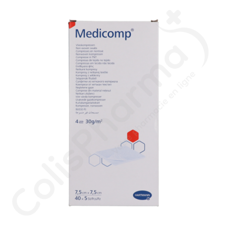 Medicomp 7,5 cm x 7,5 cm 4 Lagen Steriel - 40 x 5 stuks