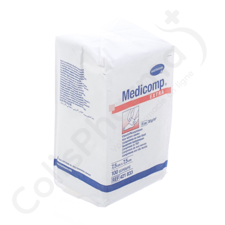 Medicomp 7,5 cm x 7,5 cm 6 Plis Non-Stérile - 100 pièces