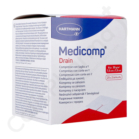 Medicomp Drain 7,5 cm x 7,5 cm 6 Lagen Steriel - 2 x 25 stuks