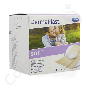 DermaPlast Soft Pansement Adhésif 8 cm x 5 m - 1 pansement