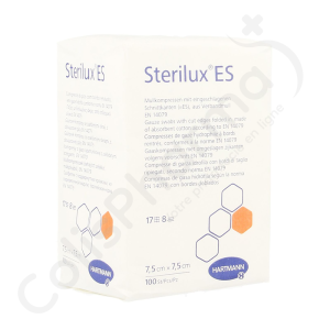 Sterilux ES 7,5 x 7,5 cm 8 Plis Non-Stérile - 100 pièces